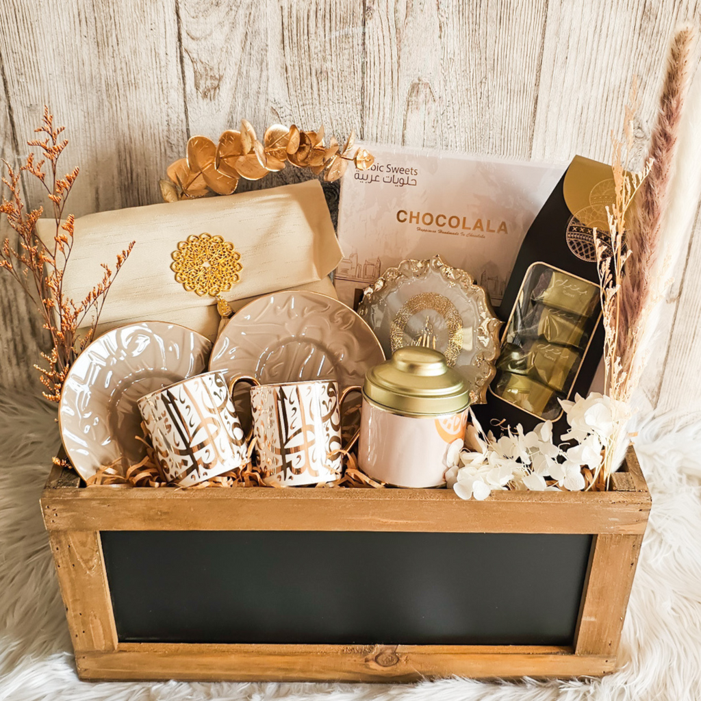 Elegant Welcoming Ramadan gift box beautifully wrapped, perfect for gifting during Eid celebrations.