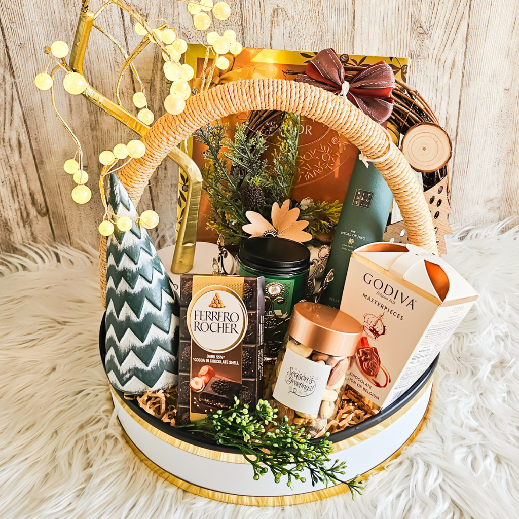 Gold Christmas Gift Basket