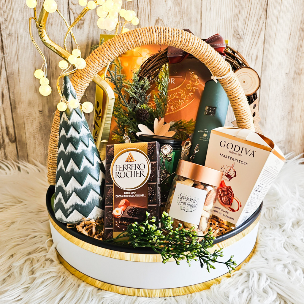 Gold Christmas Gift Basket