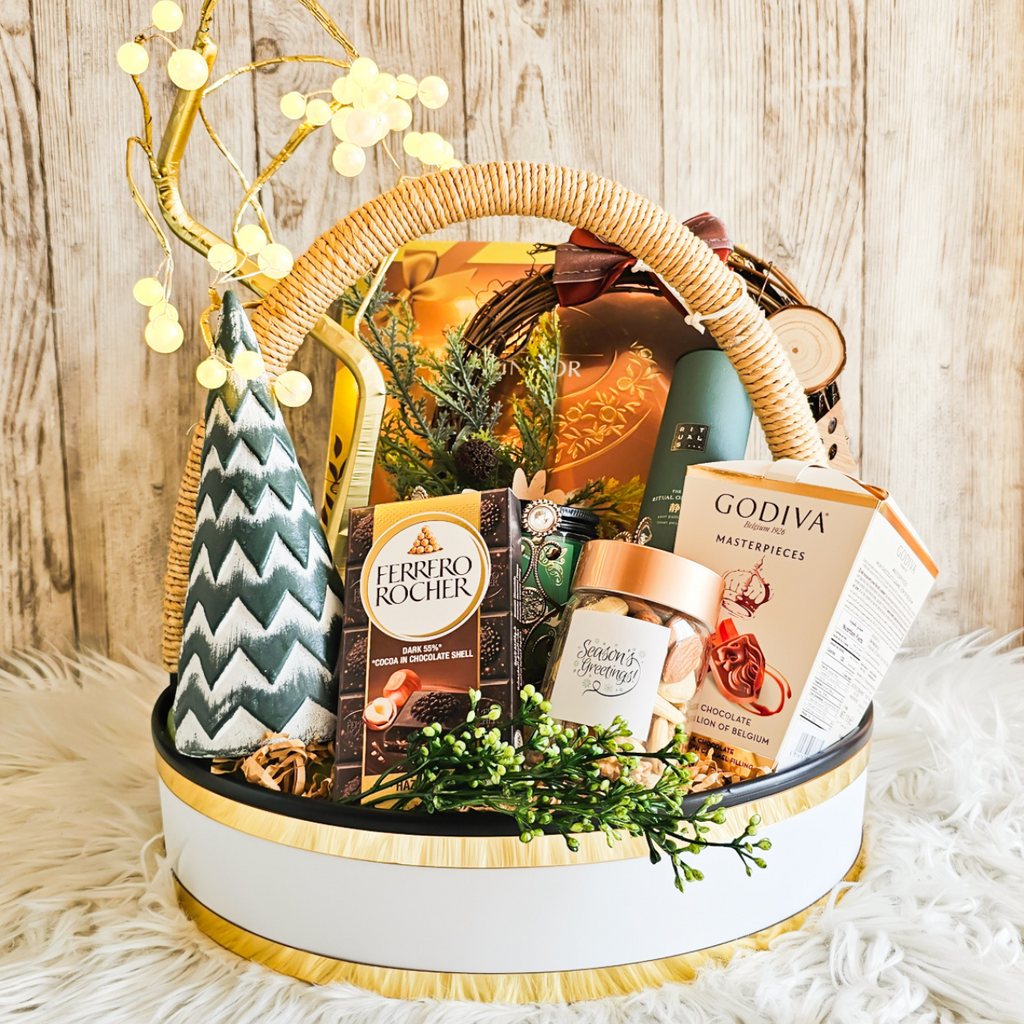 Gold Christmas Gift Basket